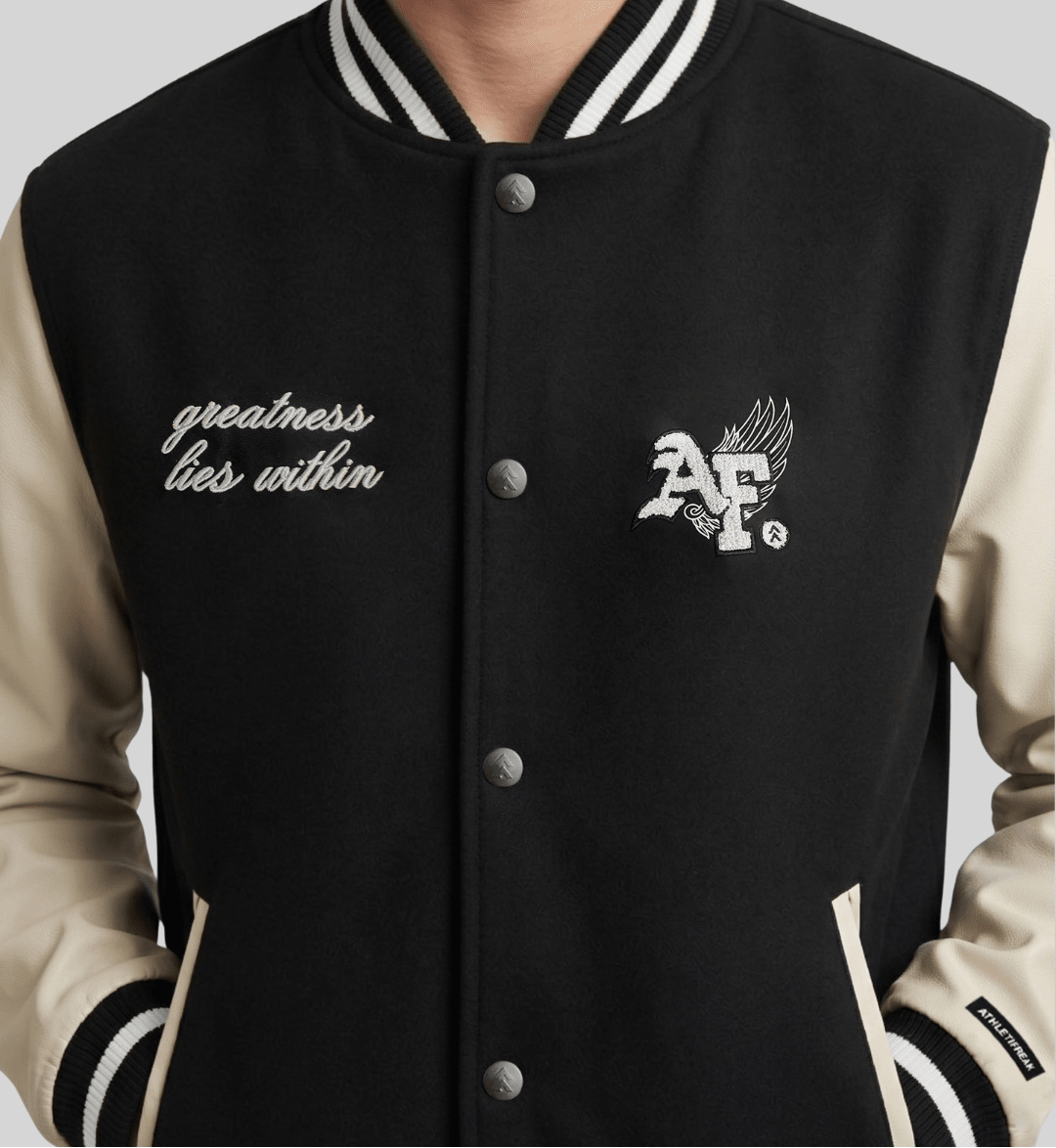 Women's Letterman Jacket - Black - Jacket - Athletifreak | Athletic & Gym Wear, Athleisure