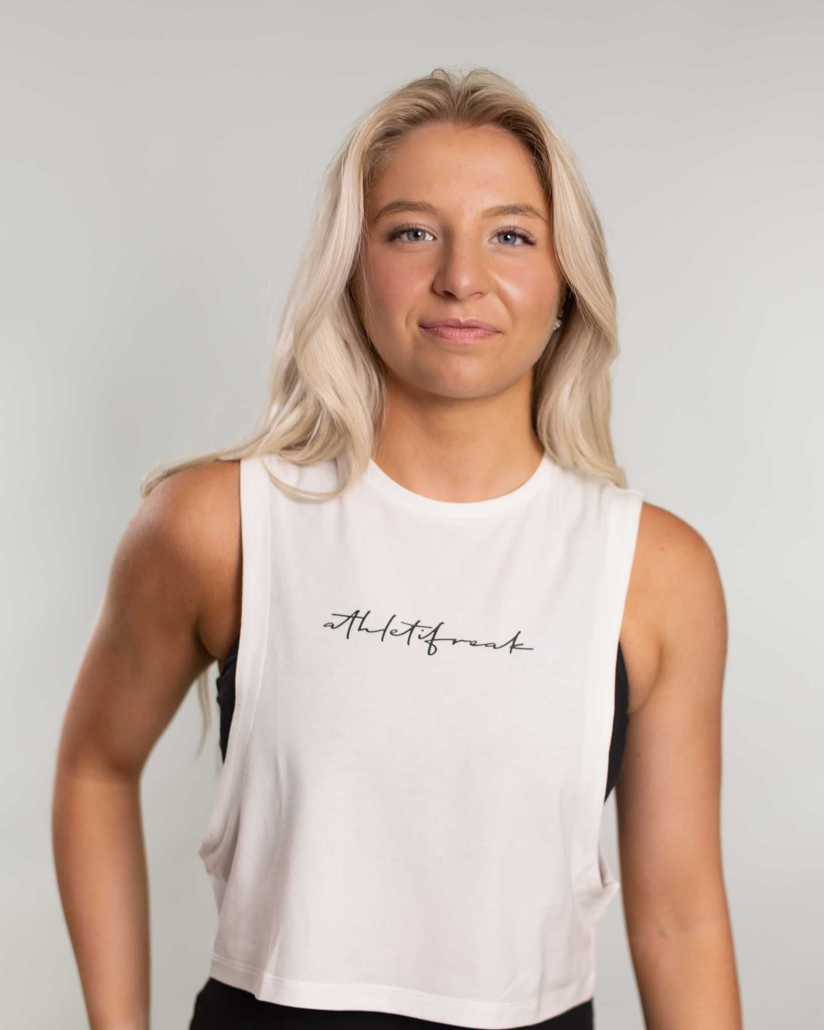 [ALWAYS ON] Signature Crop Tank - White - Tank - Athletifreak | Athletic & Gym Wear, Athleisure