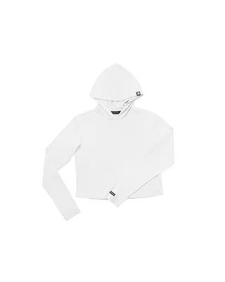 [HYBRID] Tech Crop Hoodie - White