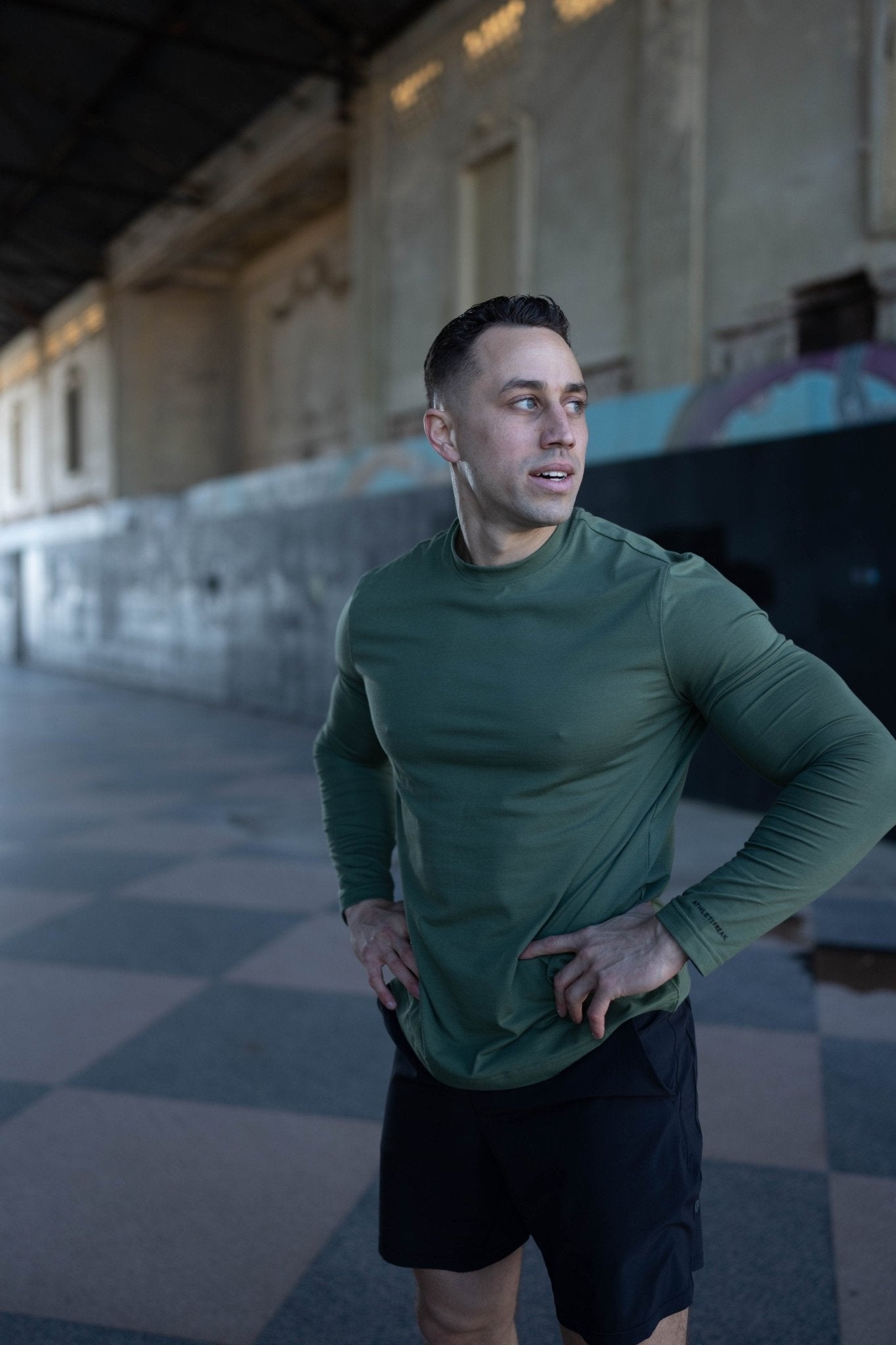 [INFINITECH] Training Long Sleeve - Olive - Tee - Athletifreak | Athletic & Gym Wear, Athleisure